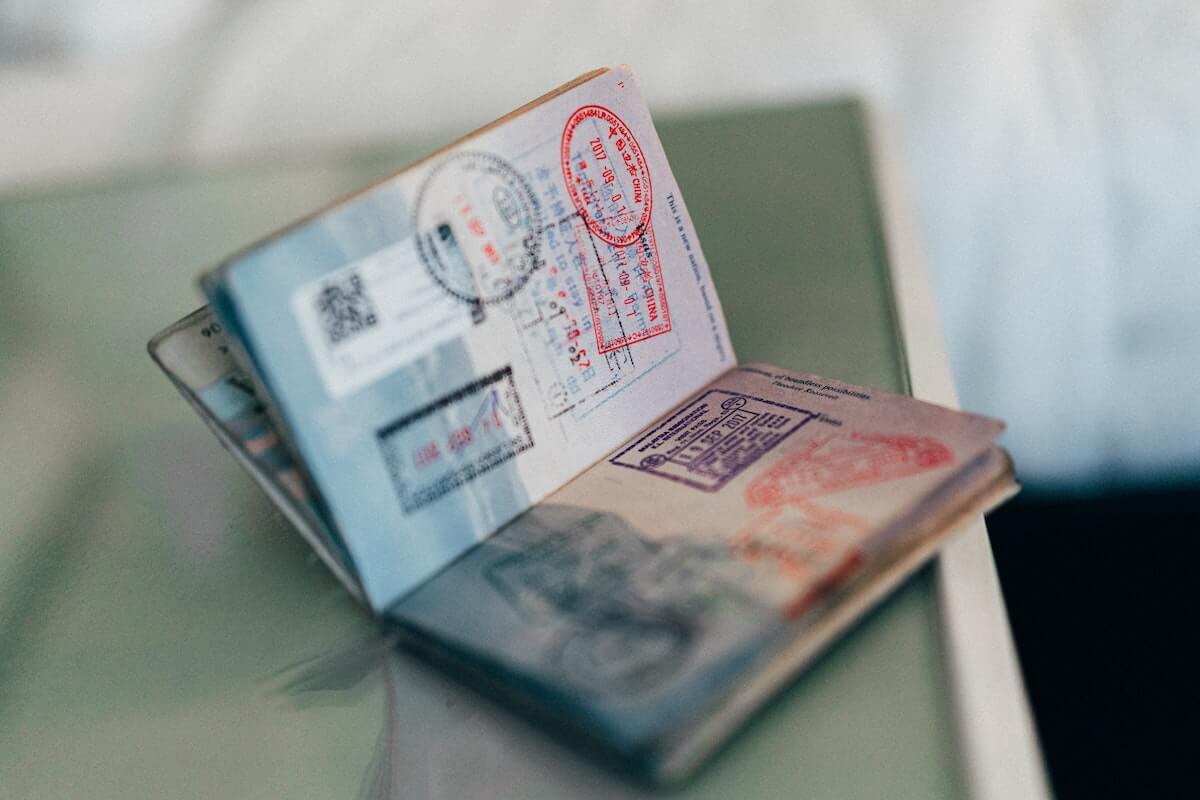 Passport and visa stamps